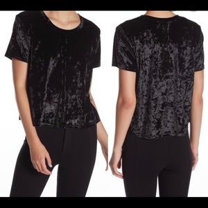 Madison & Berkeley Black Crushed Velevet Tee